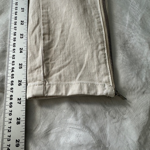 Daughters of the Liberation Women's Light Beige Moto Pants Size 26 Ankle Zipper - Picture 12 of 14